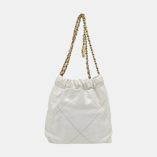 CHANEL 22 Mini Quilted Calfskin White