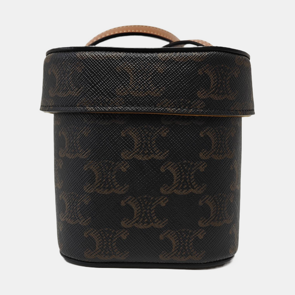 Coated Canvas Shoulder Bag Brown