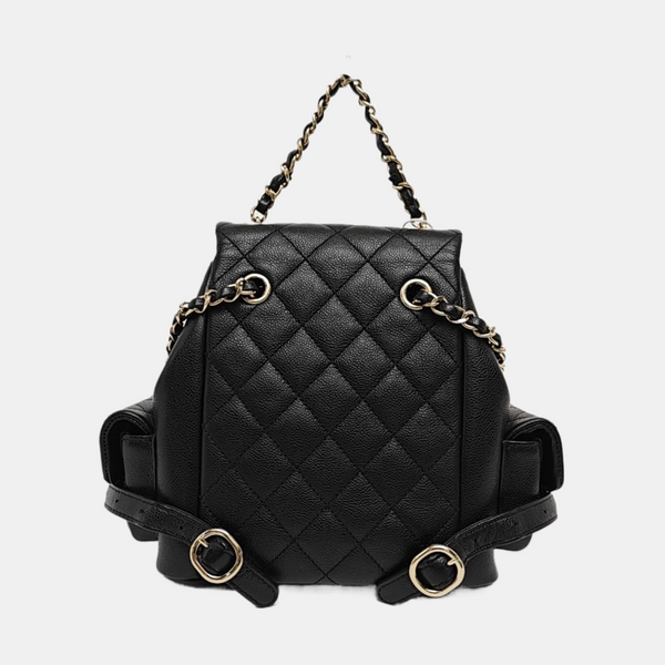 Small Quilted Grained Calfskin Black