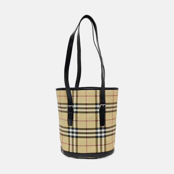 Coated Canvas Bucket Bag Beige