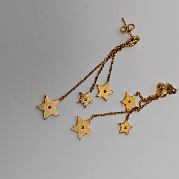 Dior Star Metal Gold Stud Earrings