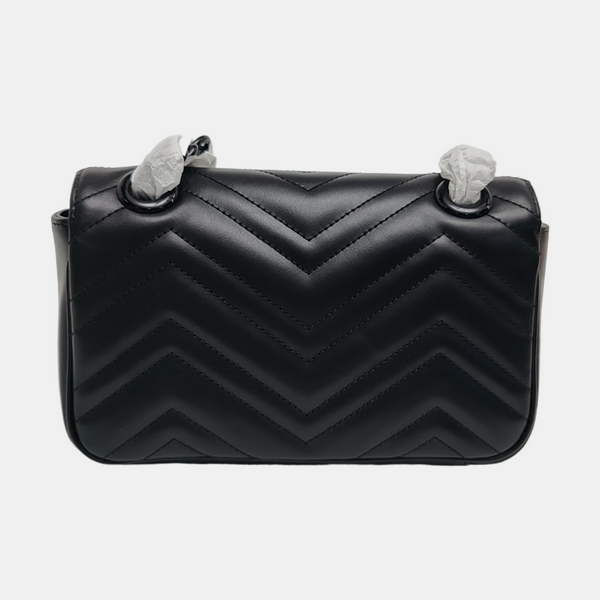 GG Marmont Small Quilted Calfskin Black