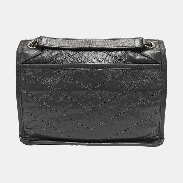 NIKI Small Chevron Calfskin Gray