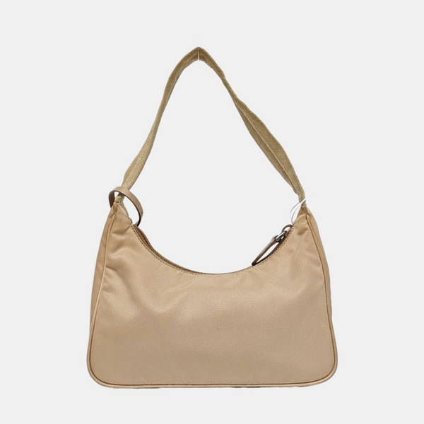 Authenticated pre-owned Re-Edition2000 Mini Nylon Beige - Top Handle Bag at Looply