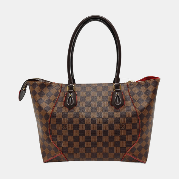 CAÏSSA MM Damier Ebene Coated Canvas Brown