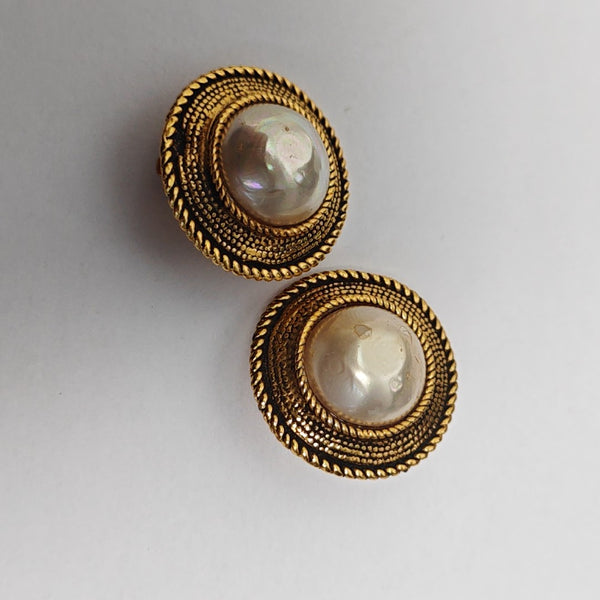Metal White Clip On Earrings