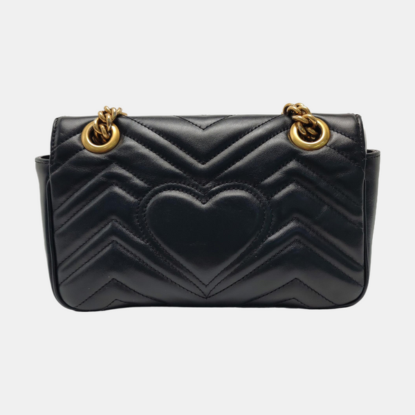 GG Marmont Small Quilted Calfskin Black