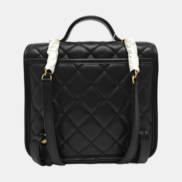 Quilted Grained Calfskin Black