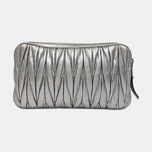Quilted Lambskin Shoulder Bag Silver