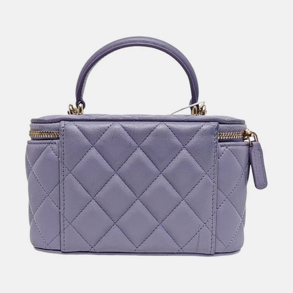 ESTUCHE DE TOCADOR Piel de cordero acolchada Morado