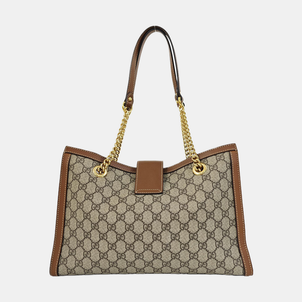 Padlock Medium Monogram Coated Canvas Beige