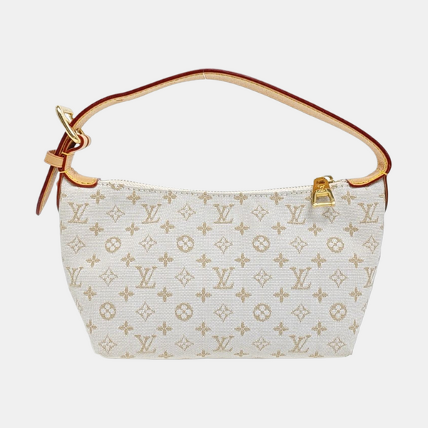 Monogram Fabric Top Handle Bag White