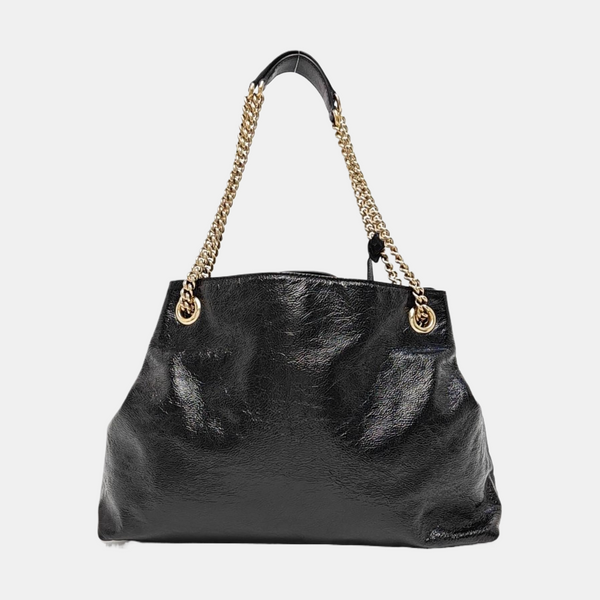 Soho Large Quilted Patent Leather Black