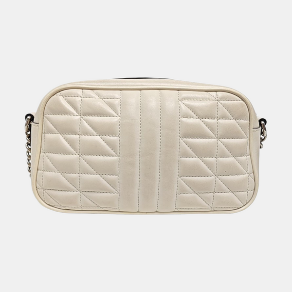 GG Marmont Small Quilted Calfskin White