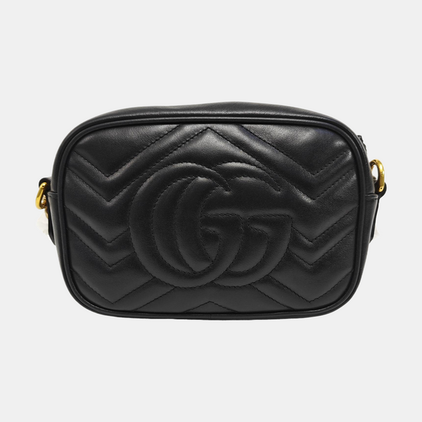 GG Marmont Mini Quilted Calfskin Black