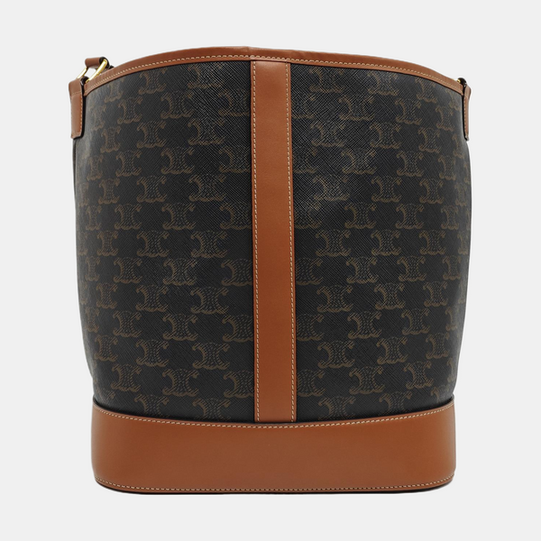 Authenticated pre-owned TRIOMPHE CANVAS Medium Coated Canvas Yellow - Bucket Bag at Looply