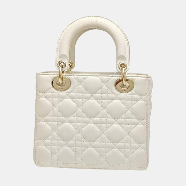Lady Dior Small Cannage Lambskin White