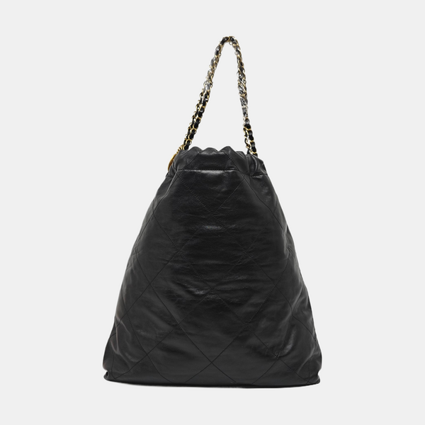 CHANEL 22 Large Quilted Calfskin Black