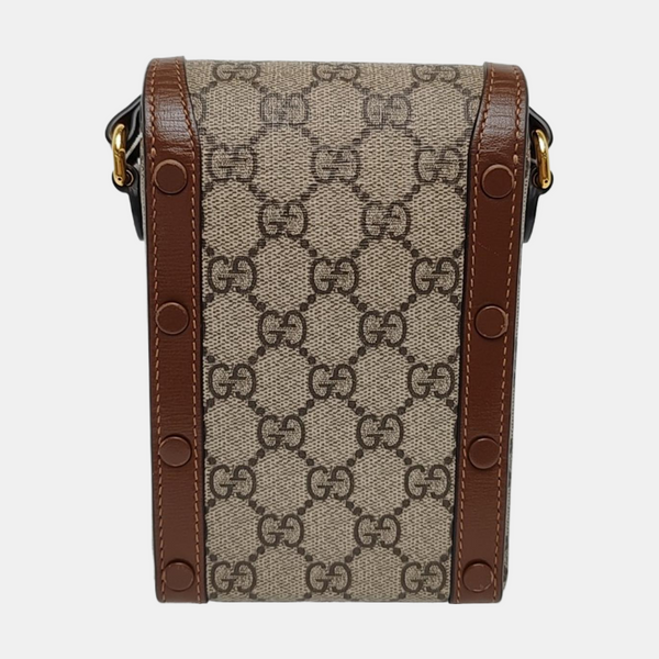 Authenticated pre-owned Horsebit 1955 Mini Coated Canvas Beige - Crossbody Bag at Looply