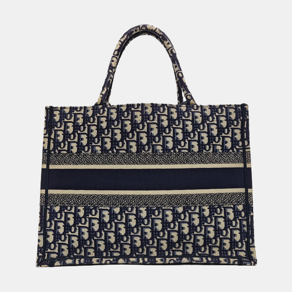 Book Tote Medium Oblique Canvas Blue