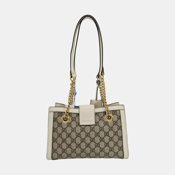 Padlock Small Monogram Coated Canvas Beige