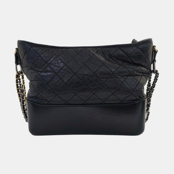 GABRIELLE Large Quilted Calfskin Black