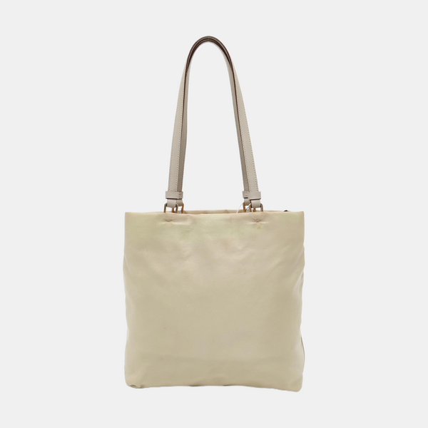 Nylon Tote Bag Beige