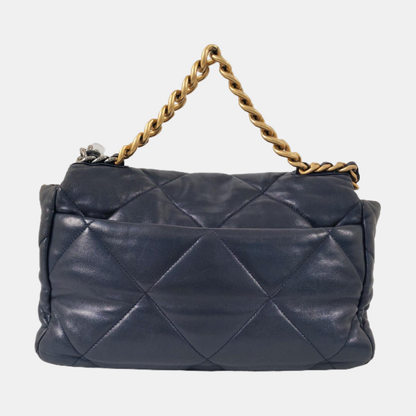 CHANEL 19 Large Quilted Lambskin Blue