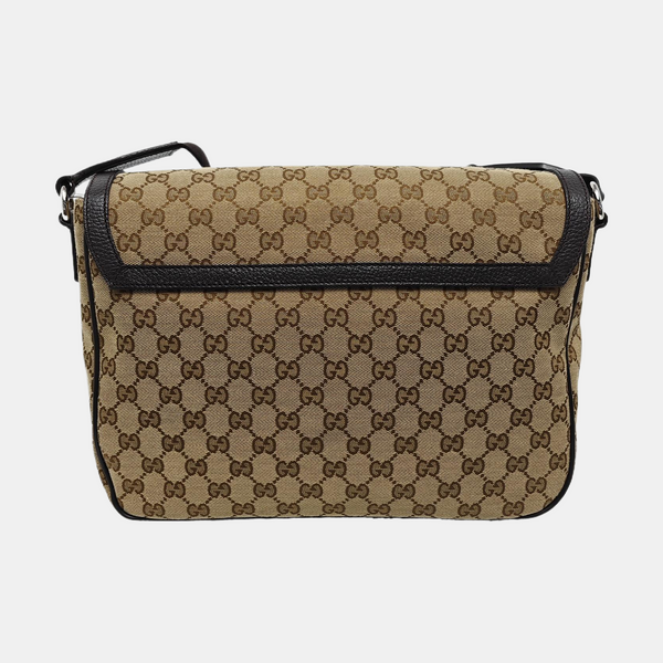 Monogram Fabric Shoulder Bag Beige
