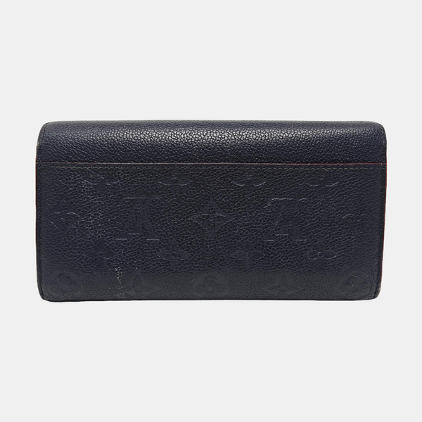 SARAH Monogram Calfskin Blue Wallet