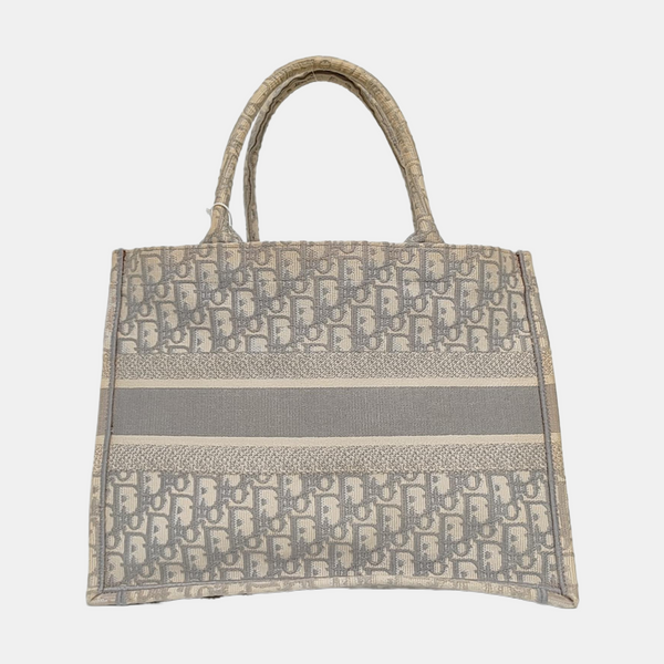 Book Tote Medium Oblique Canvas Gray