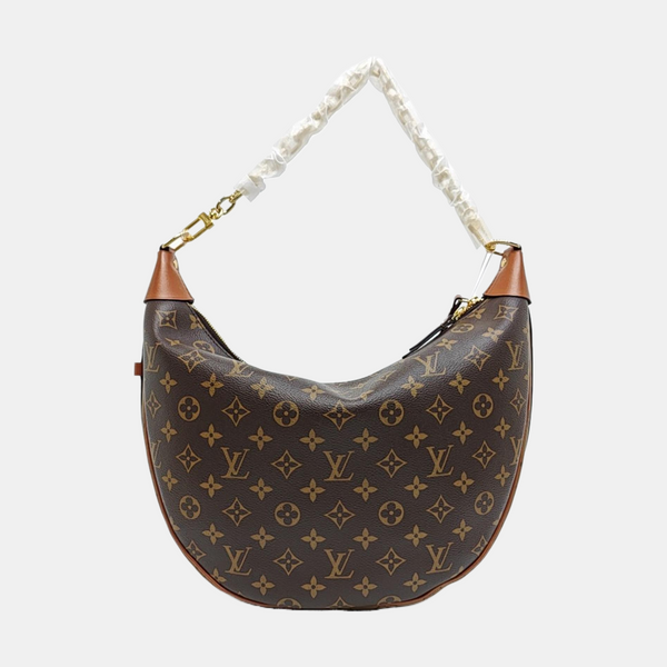 LOOP HOBO Monogram Coated Canvas Brown