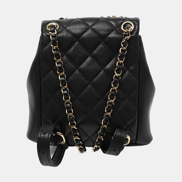 DUMA Small Quilted Grained Calfskin Black