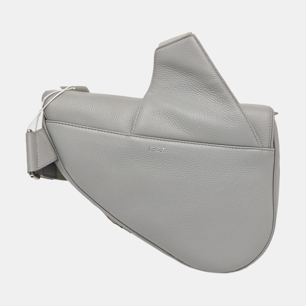 Authenticated pre-owned Saddle Medium Calfskin Grey - Crossbody Bag at Looply