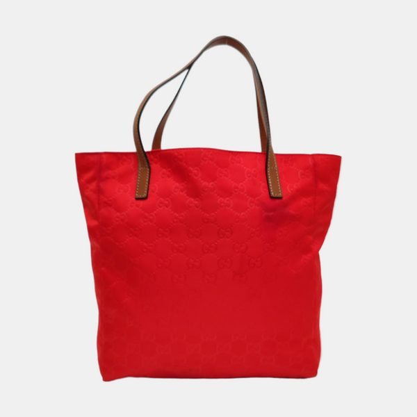 Monogram Nylon Tote Bag Red