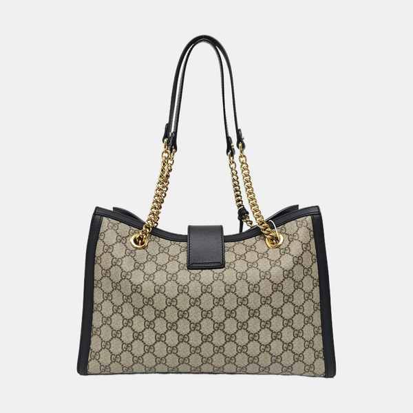 Padlock Medium Monogram Coated Canvas Beige