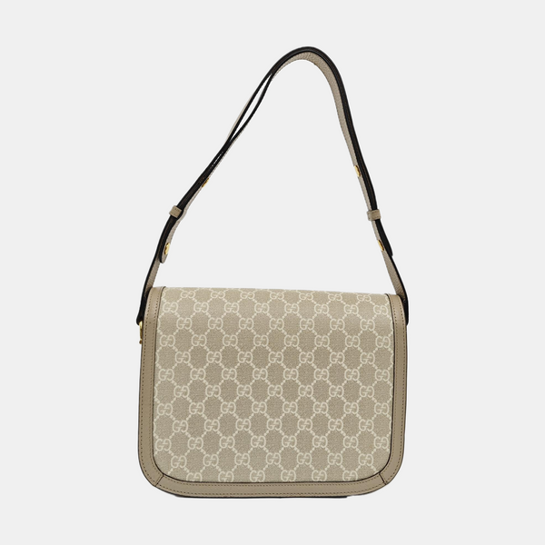 Horsebit 1955 Small Monogram Coated Canvas Beige