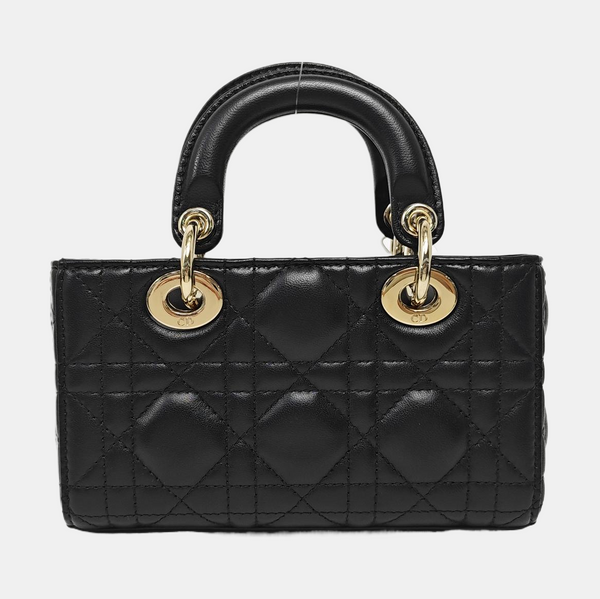 Lady D-Joy Super Mini Cannage Lambskin Black