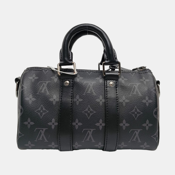KEEPALL 25 Monogram Coated Canvas Black