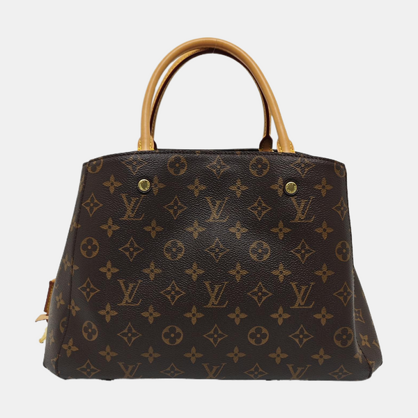 MONTAIGNE MM Monogram Coated Canvas Brown