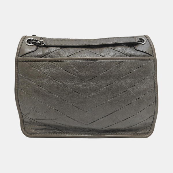 NIKI Medium Chevron Calfskin Green