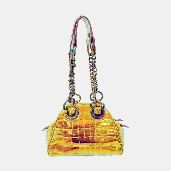 Leather Shoulder Bag Metallic