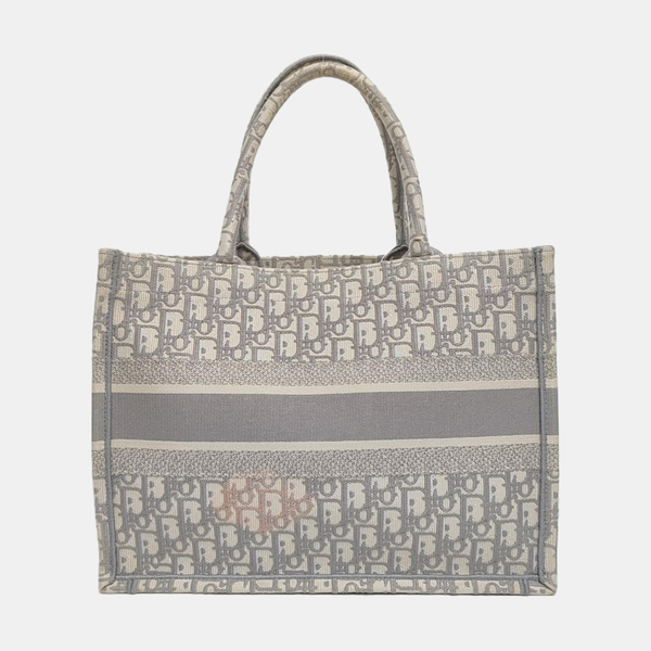 Authenticated pre-owned Book Tote Medium Oblique Canvas White - Tote Bag at Looply