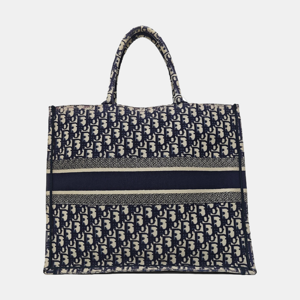 Book Tote Large Oblique Canvas Beige