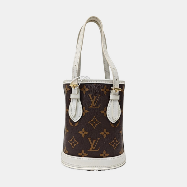 BUCKET Nano Monogram Coated Canvas Brown