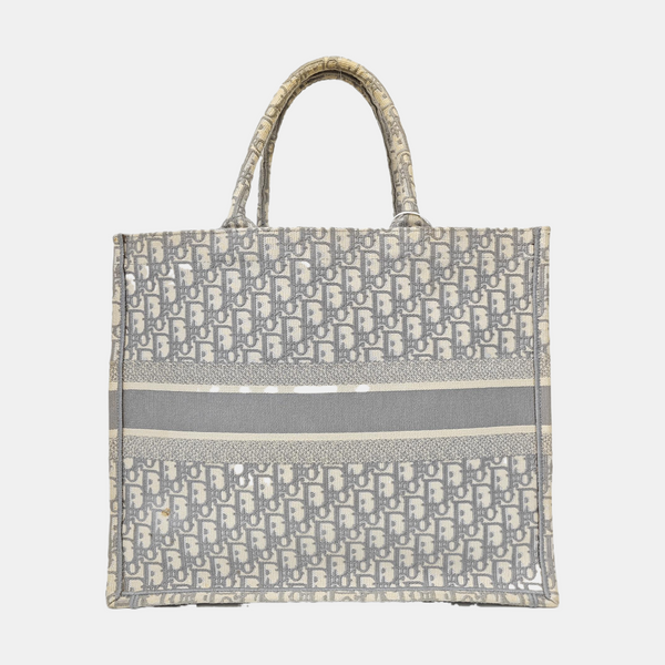 Book Tote Large Oblique Canvas Gray