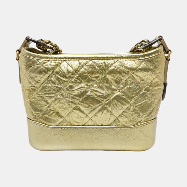 GABRIELLE Small Quilted Calfskin Gold