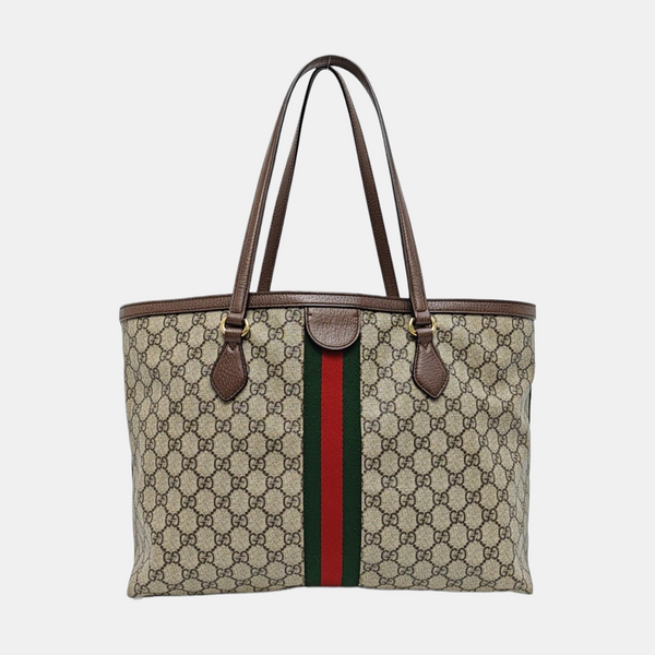 Ophidia Medium Monogram Coated Canvas Beige