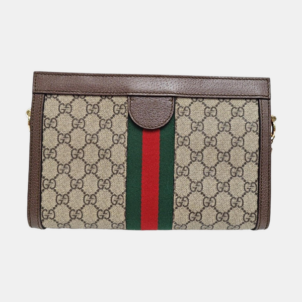 Ophidia Small Monogram Coated Canvas Beige