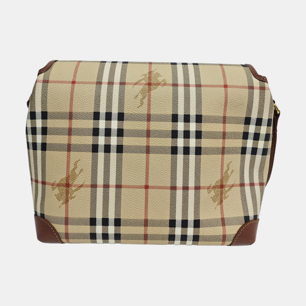 Coated Canvas Shoulder Bag Beige